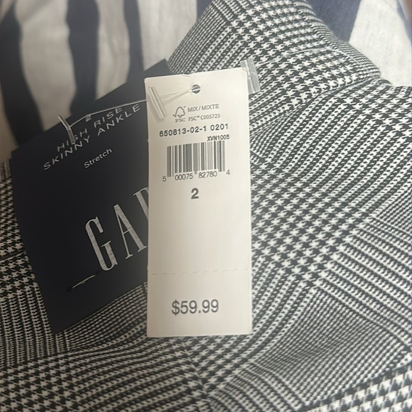 Brand New With Tags GAP Checkered Gray High Rise Skinny Ankle Trousers Size 2 - Picture 12 of 12